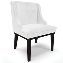 Poltrona Decorativa Base Fixa de Madeira Firenze PU Branco Brilho/Preto G19 - Gran Belo Poltrona Decorativa Base Fixa de Madeira Firenze PU Branco Brilho/Preto G19 - Gran Belo