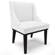 Poltrona Decorativa Base Fixa de Madeira Firenze PU Branco Fosco/Preto G19 - Gran Belo Poltrona Decorativa Base Fixa de Madeira Firenze PU Branco Fosco/Preto G19 - Gran Belo
