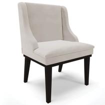 Poltrona Decorativa Base Fixa de Madeira Firenze Veludo Cinza/Preto G19 - Gran Belo Poltrona Decorativa Base Fixa de Madeira Firenze Veludo Cinza/Preto G19 - Gran Belo