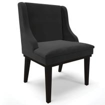 Poltrona Decorativa Base Fixa de Madeira Firenze Veludo Preto G19 - Gran Belo Poltrona Decorativa Base Fixa de Madeira Firenze Veludo Preto G19 - Gran Belo