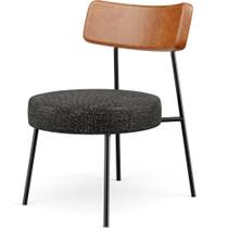 Poltrona Decorativa Base Fixa Londres L02 material sintético Camel Linho Chumbo - Lyam Poltrona Decorativa Base Fixa Londres L02 material sintético Camel Linho Chumbo - Lyam