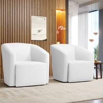 Poltrona Decorativa Base Giratória Kit 2 Stella Max Sintético D03 - D'Rossi