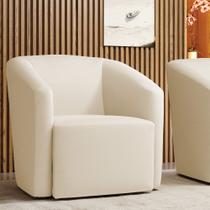 Poltrona Decorativa Base Giratória Stella Max Sintético Bege D03 - D'Rossi