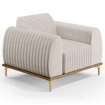 Poltrona Decorativa Base Gold Molino D06 Linho C-367 Cru - Mpozenato Poltrona Decorativa Base Gold Molino D06 Linho C-367 Cru - Mpozenato