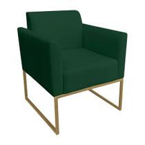 Poltrona Decorativa Base Industrial Dourada Maressa S23 Suede Verde - Ibiza Poltrona Decorativa Base Industrial Dourada Maressa S23 Suede Verde - Ibiza