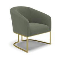 Poltrona Decorativa Base Industrial Dourado Stella Bouclê D03 - D'Rossi