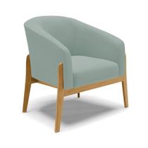 Poltrona Decorativa Base Madeira Stella Cotelê Ext/veludo Menta D03 - D'rossi