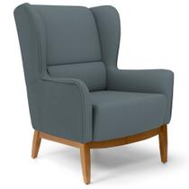 Poltrona Decorativa Base Manu Madeira Milena C-03 Corano Cinza Escuro - Domi