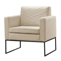 Poltrona Decorativa Base Preta Veludo Bege Claro Mel Poltrona Decorativa Base Preta Veludo Bege Claro Mel