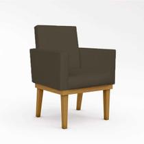 Poltrona Decorativa Base + Reforçada Tecido material sintético marrom