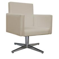 Poltrona Decorativa Beatriz Base Giratória de Metal Sala de Estar Quarto Corano Bege