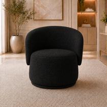 Poltrona Decorativa Beatriz Giratória Boucle Sala Estar Recepção Quarto