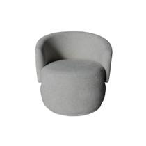 Poltrona Decorativa Beatriz Orgânica Bouclé Cinza Claro
