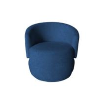Poltrona Decorativa Beatriz Orgânica Couro Azul Marinho