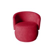Poltrona Decorativa Beatriz Orgânica Suede Vermelho