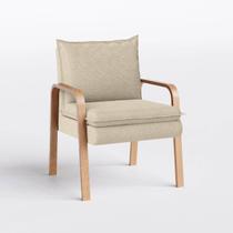 Poltrona Decorativa Bela em Linho Brooks Bege - Home Mobily