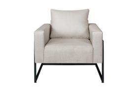 Poltrona Decorativa Bella Bege D28 Estrutura Metálica