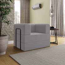 Poltrona Decorativa Berlim Modular Sala Linho Para Sala