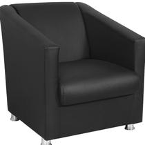 Poltrona Decorativa Bia Material Sintetico Preto MPassos