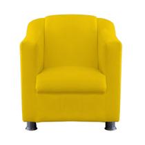 Poltrona Decorativa Bia Pronto Envio, Area de Lazer Sued Amarelo - Kimi Design