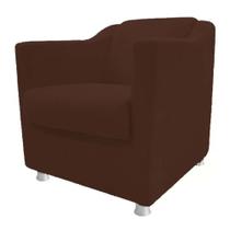Poltrona Decorativa Bia Sala de Estar Tecido Suede Marrom Kimi Decor
