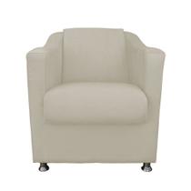 Poltrona Decorativa Bia Sala Luxo Sued Bege - Kimi Design