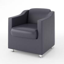 Poltrona Decorativa Bia Salão Beleza material sintético Preto