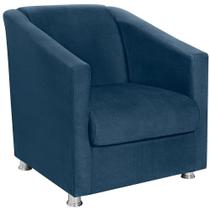 Poltrona Decorativa Bia Suede Azul Marinho Mpassos Azul Marinho