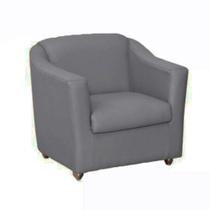 Poltrona Decorativa Bia Suede Cinza TWdecora