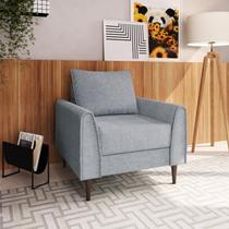 Poltrona Decorativa Bienna 1 Lugar em Eucalipto e Linho 85cm Cinza Poltrona Decorativa Bienna 1 Lugar em Eucalipto e Linho 85cm Cinza