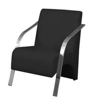 Poltrona Decorativa Braços De Alumínio Vênus D Salla Tecido Sintético