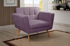 Poltrona Decorativa Bruna Sala de Estar Quarto Recepção Roxo Poltrona Decorativa Bruna Sala de Estar Quarto Recepção Roxo