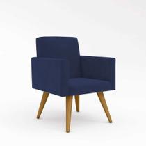 Poltrona Decorativa - Cadeira Escritório - Azul-marinho