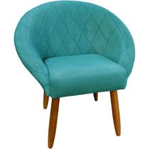 Poltrona Decorativa Cadeira Estofada Ibiza Resistente Escritório Recepção Sala de estar Manicure Sala de espera