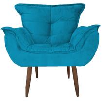 Poltrona Decorativa Cadeira Opala Sala Quarto Recepção Consultório Closet Sala de estar Área Gourmet Área de lazer Luxo Suede