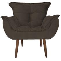 Poltrona Decorativa Cadeira Opala Sala Quarto Recepção Consultório Closet Sala de estar Área Gourmet Área de lazer Luxo Suede