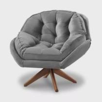 Poltrona Decorativa Califórnia Com Base Giratória Veludo - SSX Multicoisas Poltrona Decorativa Califórnia Com Base Giratória Veludo - SSX Multicoisas
