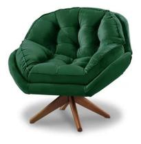 Poltrona Decorativa Califórnia Giratória Suede Verde - Fm