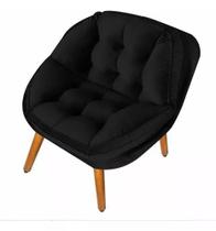 Poltrona decorativa California Preto veludo para sala,salão,escritorio Dalaqua-Decor