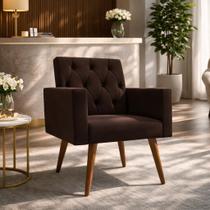 Poltrona Decorativa Capitonê Confortável Para Recepção