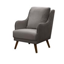 Poltrona Decorativa Catar com Tachas Suede Cinza G33 - Gran Belo