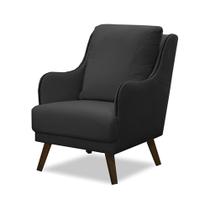 Poltrona Decorativa Catar com Tachas Veludo Cinza Chumbo G33 - Gran Belo