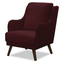 Poltrona Decorativa Catar com Tachas Veludo Marsala G33 - Gran Belo