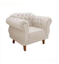 Poltrona Decorativa Chesterfield Capitonê Elisabeth Suede Nude Poltrona Decorativa Chesterfield Capitonê Elisabeth Suede Nude