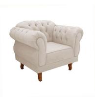 Poltrona Decorativa Chesterfield Capitonê Elisabeth Suede Nude Poltrona Decorativa Chesterfield Capitonê Elisabeth Suede Nude