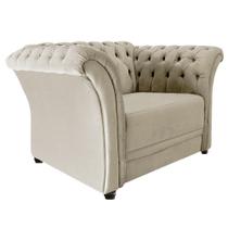 Poltrona Decorativa Chesterfield Sofia Corano Bege- ADJ Decor