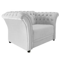 Poltrona Decorativa Chesterfield Sofia Corano Branco - ADJ Decor