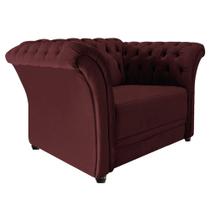 Poltrona Decorativa Chesterfield Sofia Sintético Bordô Capitonê - Amarena Móveis