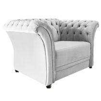 Poltrona Decorativa Chesterfield Sofia Suede Branco - Doce Sonho Móveis Poltrona Decorativa Chesterfield Sofia Suede Branco - Doce Sonho Móveis