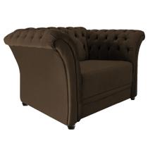Poltrona Decorativa Chesterfield Sofia Suede Marrom - Doce Sonho Móveis Poltrona Decorativa Chesterfield Sofia Suede Marrom - Doce Sonho Móveis
